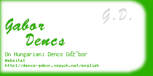 gabor dencs business card